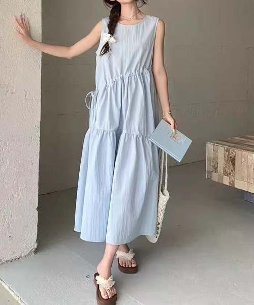 AMAJI(アマジ)の「ノースリーブワンピース(ワンピース・レディース・ライトブルー・XX-LARGE/X-LARGE/LARGE)」の3枚目の写真