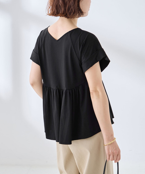 journal standard L'essage(ジャーナルスタンダードレサージュ)の「ペプラムTシャツ(Tシャツ/カットソー・レディース・ブラウン/ブラック・FREE)」の8枚目の写真