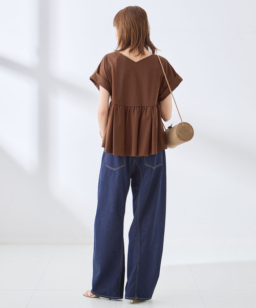 journal standard L'essage(ジャーナルスタンダードレサージュ)の「ペプラムTシャツ(Tシャツ/カットソー・レディース・ブラウン/ブラック・FREE)」の16枚目の写真