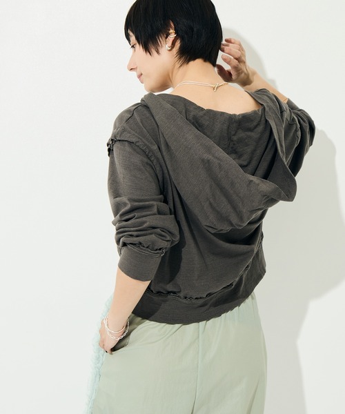 BELPER（ベルパー）の「[BELPER/ベルパー]WASHED INSIDEOUT PARKA（パーカー・レディース・ベージュ/ダークグレー・FREE）」の3枚目の写真