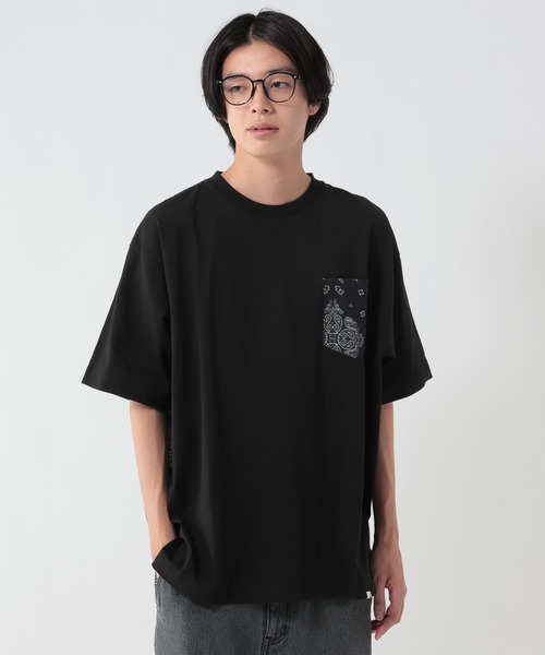 GEORGE'S（ジョージズ）の「【MENS】バンダナ切替Tシャツ（Tシャツ/カットソー・メンズ・オフホワイト/ブラック・MEDIUM/LARGE）」の2枚目の写真