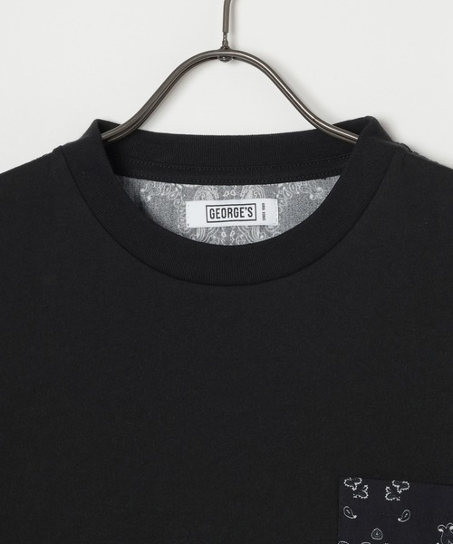 GEORGE'S（ジョージズ）の「【MENS】バンダナ切替Tシャツ（Tシャツ/カットソー・メンズ・オフホワイト/ブラック・MEDIUM/LARGE）」の4枚目の写真