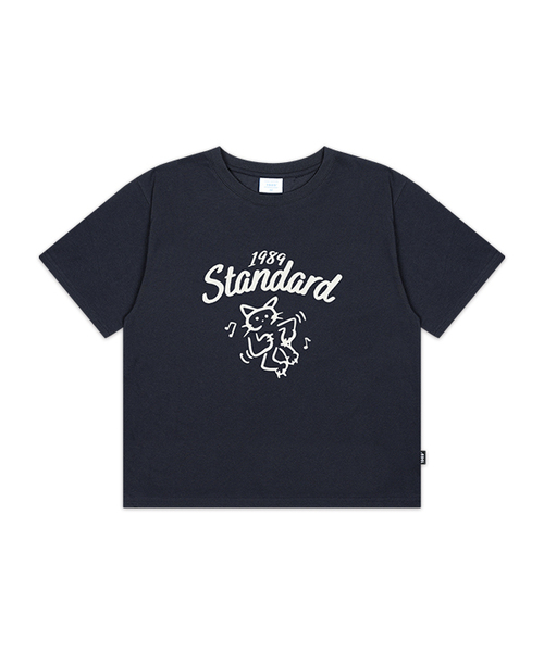 1989STANDARD(1989スタンダード)の「HAPPY CAT クールコットンクロップ半袖 (SCTSTD-0267)(Tシャツ/カットソー・メンズ・ネイビー/ダークグレー/ホワイト/ブラック・MEDIUM/LARGE/X-LARGE)」の4枚目の写真