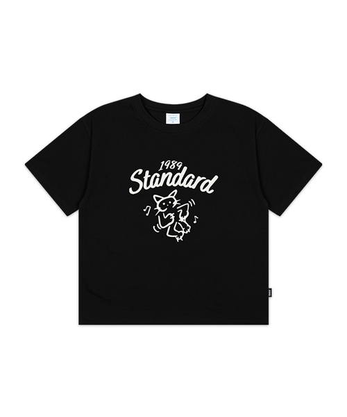 1989STANDARD(1989スタンダード)の「HAPPY CAT クールコットンクロップ半袖 (SCTSTD-0267)(Tシャツ/カットソー・メンズ・ネイビー/ダークグレー/ホワイト/ブラック・MEDIUM/LARGE/X-LARGE)」の1枚目の写真