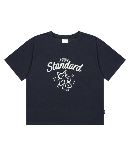 1989STANDARD(1989スタンダード)の「HAPPY CAT クールコットンクロップ半袖 (SCTSTD-0267)(Tシャツ/カットソー・メンズ・ネイビー/ダークグレー/ホワイト/ブラック・MEDIUM/LARGE/X-LARGE)」の8枚目の写真