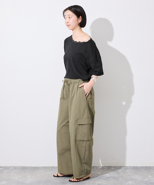 SLOBE IENA(スローブイエナ)の「miller/ミラー SLOBE別注 レースシアーTEE(Tシャツ/カットソー・レディース・ホワイト/スカイブルー/ネイビー/ブラック・FREE)」の6枚目の写真