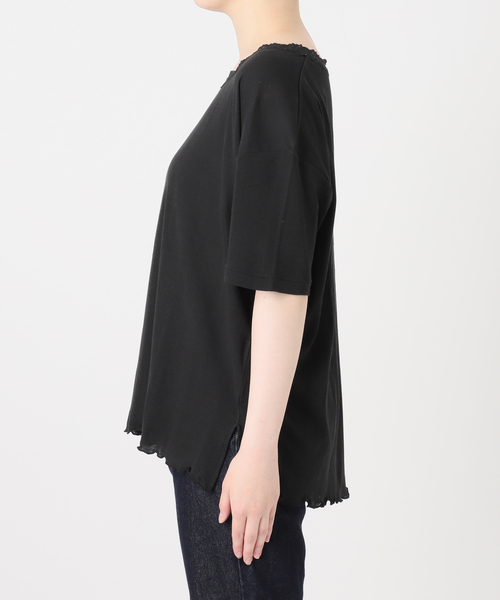 SLOBE IENA(スローブイエナ)の「miller/ミラー SLOBE別注 レースシアーTEE(Tシャツ/カットソー・レディース・ホワイト/スカイブルー/ネイビー/ブラック・FREE)」の22枚目の写真
