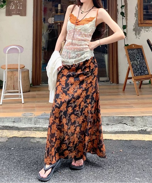 MAISON DE THERESE(メゾン ド テレーズ)の「夏新作 水玉レース 重ね着風キャミソール(キャミソール・レディース・Purple/BROWN・FREE)」の13枚目の写真