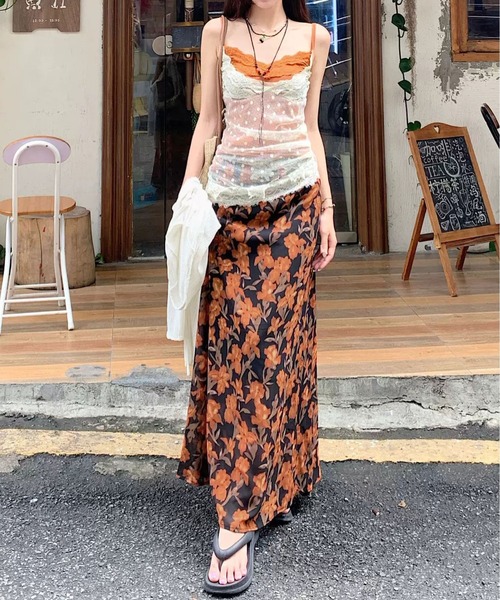 MAISON DE THERESE(メゾン ド テレーズ)の「夏新作 水玉レース 重ね着風キャミソール(キャミソール・レディース・Purple/BROWN・FREE)」の15枚目の写真