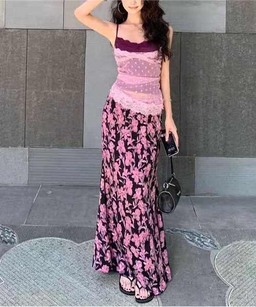 MAISON DE THERESE(メゾン ド テレーズ)の「夏新作 水玉レース 重ね着風キャミソール(キャミソール・レディース・Purple/BROWN・FREE)」の22枚目の写真