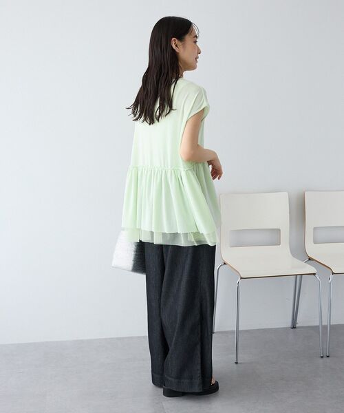 CRAFT STANDARD BOUTIQUE（クラフトスタンダードブティック）の「裾チュールペプラムデザインカットソー（Tシャツ/カットソー・レディース・ホワイト/ダークグレー/ライトグリーン・FREE）」の17枚目の写真