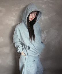 SYMBOL STUD PIGMENT HOODIE MINT