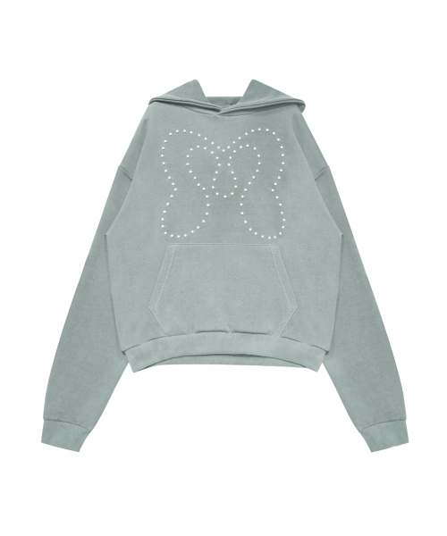 MIRECO(ミレコ)の「SYMBOL STUD PIGMENT HOODIE MINT(パーカー・レディース・その他・FREE)」の4枚目の写真