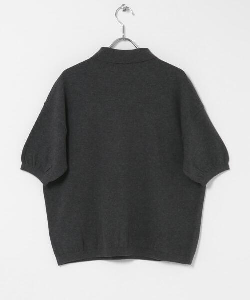 EKAL（エカル）の「ハーフスリーブニットポロシャツ（ニット/セーター・レディース・ブラック/チャコールグレー/グリーン・ONE）」の22枚目の写真