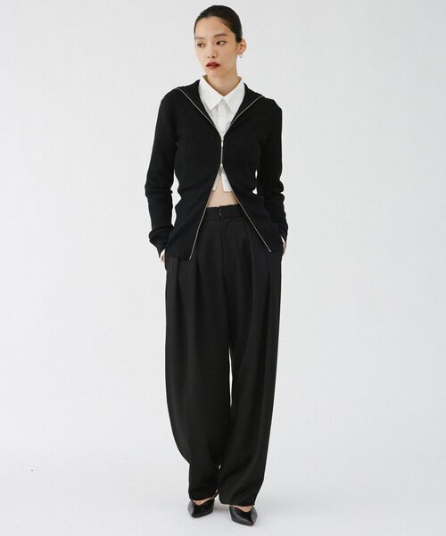 UNFORM(アンフォーム)の「【2026AW Debut】【UNFORM】バギーワイドスラックス(スラックス・レディース・ブラウン/ブラック・0/1)」の2枚目の写真