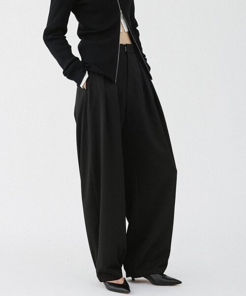 UNFORM(アンフォーム)の「【2026AW Debut】【UNFORM】バギーワイドスラックス(スラックス・レディース・ブラウン/ブラック・0/1)」の4枚目の写真