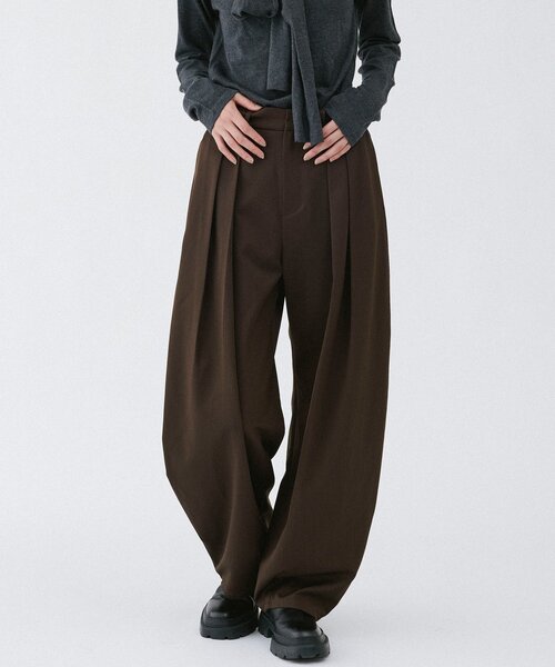 UNFORM(アンフォーム)の「【2026AW Debut】【UNFORM】バギーワイドスラックス(スラックス・レディース・ブラウン/ブラック・0/1)」の14枚目の写真