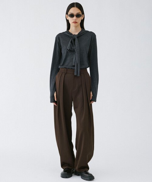 UNFORM(アンフォーム)の「【2026AW Debut】【UNFORM】バギーワイドスラックス(スラックス・レディース・ブラウン/ブラック・0/1)」の16枚目の写真