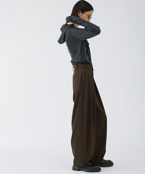 UNFORM(アンフォーム)の「【2026AW Debut】【UNFORM】バギーワイドスラックス(スラックス・レディース・ブラウン/ブラック・0/1)」の17枚目の写真