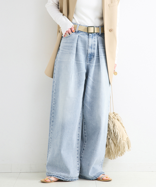 B.C STOCK(ベーセーストック)の「《追加2》ウォッシャブル / DU JOUR / デュ ジュール PEG TUCK JEAN(その他パンツ・レディース・ブルー系その他/サックスブルー・38/36/34)」の2枚目の写真