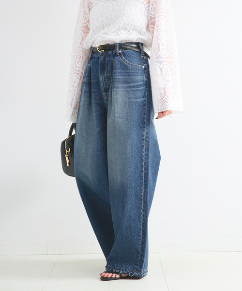 B.C STOCK(ベーセーストック)の「《追加2》ウォッシャブル / DU JOUR / デュ ジュール PEG TUCK JEAN(その他パンツ・レディース・ブルー系その他/サックスブルー・38/36/34)」の4枚目の写真