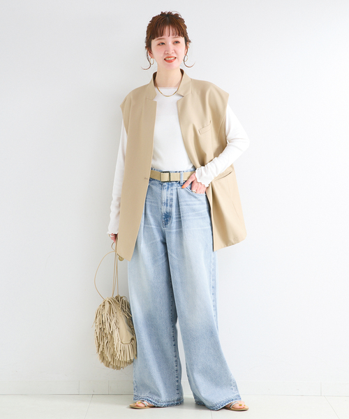 B.C STOCK(ベーセーストック)の「《追加2》ウォッシャブル / DU JOUR / デュ ジュール PEG TUCK JEAN(その他パンツ・レディース・ブルー系その他/サックスブルー・38/36/34)」の8枚目の写真