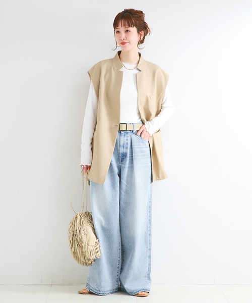 B.C STOCK(ベーセーストック)の「《追加2》ウォッシャブル / DU JOUR / デュ ジュール PEG TUCK JEAN(その他パンツ・レディース・ブルー系その他/サックスブルー・38/36/34)」の9枚目の写真