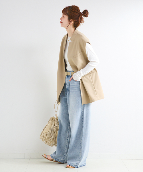 B.C STOCK(ベーセーストック)の「《追加2》ウォッシャブル / DU JOUR / デュ ジュール PEG TUCK JEAN(その他パンツ・レディース・ブルー系その他/サックスブルー・38/36/34)」の3枚目の写真