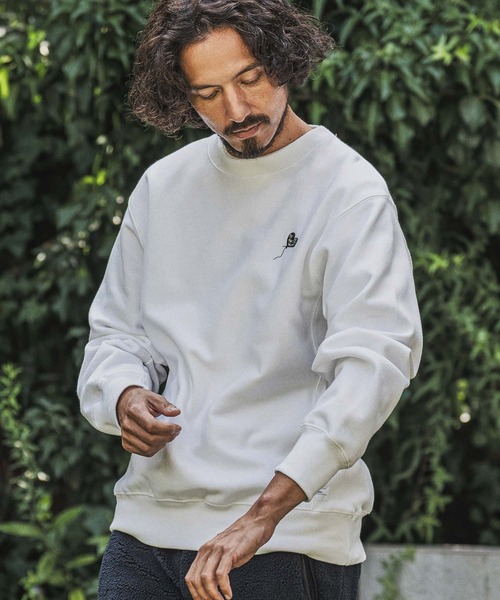 wjk reluxe(ダブルジェーケーリラックス)の「msw1922- Heart Embroidered 12oz Fleece Sweatshirt トレーナー(WR26W-30)(スウェット・メンズ・ホワイト/トップグレー/ブラック・XL/L/M/S)」の1枚目の写真