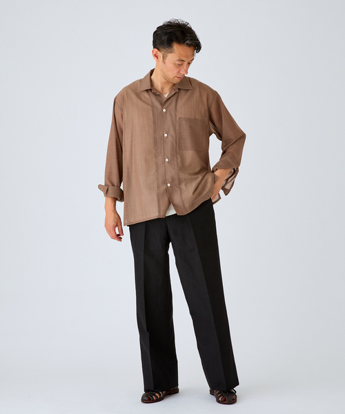 EDIFICE(エディフィス)の「FLOWING トラウザー(ウールリネン)(スラックス・メンズ・チャコールグレー/ブラック・SMALL/MEDIUM/LARGE)」の9枚目の写真