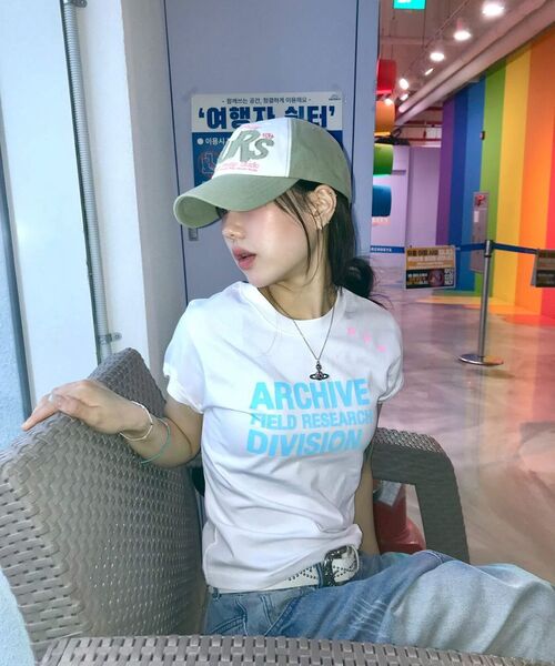 S'EST(エスイーエスティー)の「Achive Slim Fit T-shirts White(Tシャツ/カットソー・レディース・ホワイト・SMALL)」の4枚目の写真