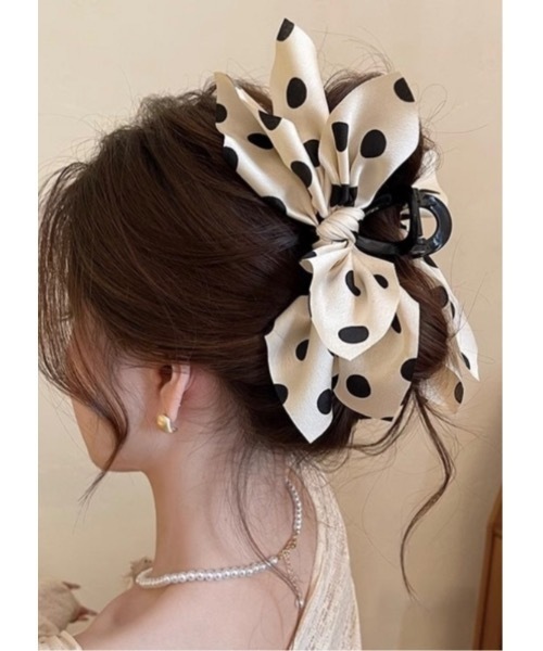 セール】ビッグリボンヘアクリップ（バレッタ/ヘアクリップ