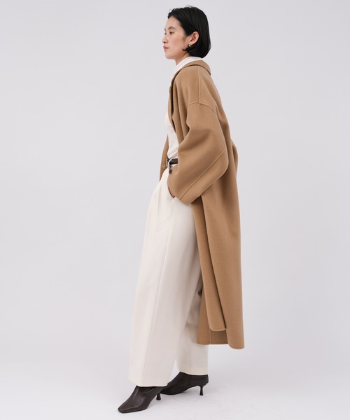 evernavy(エバーネイビー)の「ウール混タックワイドパンツ(裏地付き)(その他パンツ・レディース・オフホワイト・M/S/L)」の5枚目の写真