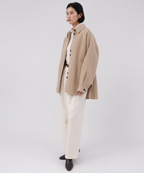 evernavy(エバーネイビー)の「ウール混タックワイドパンツ(裏地付き)(その他パンツ・レディース・オフホワイト・M/S/L)」の6枚目の写真