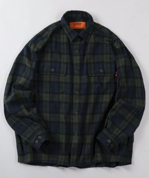 【92】【UNIVERSAL OVERALL/ユニバーサルオーバーオール】 CHECK WORK SHIRT JACKET/フランネル チェック ワークシャツ ジャケット/ネルシャツ/シャツアウター/ビッグシルエット/オーバーサイズ/ユニセックス/レディース/メンズ