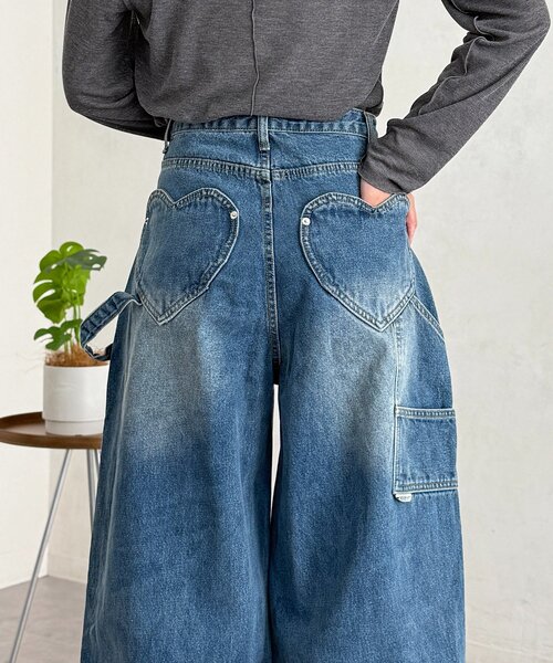 CPCM(シーピーシーエム)の「【WEB限定】ハートポケットカーブデニム(その他パンツ・レディース・ブルー/ブラック・FREE)」の2枚目の写真
