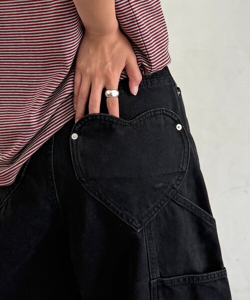 CPCM(シーピーシーエム)の「【WEB限定】ハートポケットカーブデニム(その他パンツ・レディース・ブルー/ブラック・FREE)」の3枚目の写真