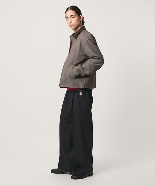 MONKEY TIME(モンキータイム)の「ツイル チェック レザーライク カラー ジャケット(ブルゾン・メンズ・ベージュ/ネイビー・M/S/XL/L)」の11枚目の写真