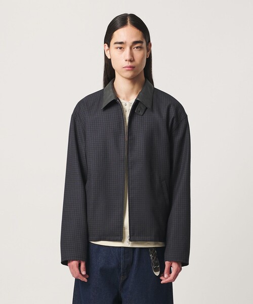 MONKEY TIME(モンキータイム)の「ツイル チェック レザーライク カラー ジャケット(ブルゾン・メンズ・ベージュ/ネイビー・M/S/XL/L)」の17枚目の写真