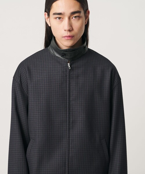 MONKEY TIME(モンキータイム)の「ツイル チェック レザーライク カラー ジャケット(ブルゾン・メンズ・ベージュ/ネイビー・M/S/XL/L)」の22枚目の写真