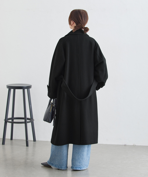 journal standard L'essage(ジャーナルスタンダードレサージュ)の「SUPER100モッサ/GIOLICAチェック バルカラーコート(ステンカラーコート・レディース・オリーブ/ブラック・38/36)」の5枚目の写真