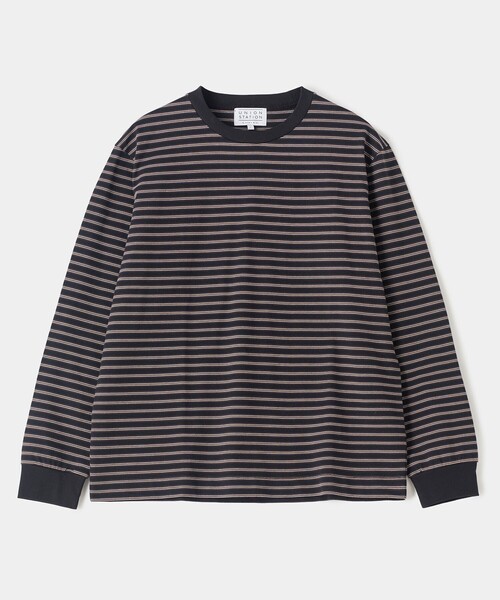 UNION STATION(ユニオンステーション)の「マルチボーダー天竺クルーネックT(Tシャツ/カットソー・メンズ・ブラウン系その他/グレー系その他/ブラック系その他・M/L)」の2枚目の写真