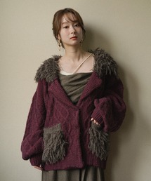 cable design knit jacket / ケーブルデザインニットジャケット