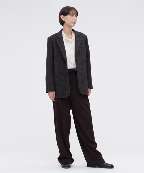 MARGARET HOWELL（マーガレットハウエル）の「BROKEN WOOL HERRINGBONE（テーラードジャケット・レディース・ブラウン・2/1）」の2枚目の写真