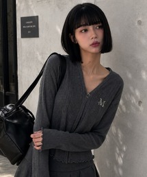 A'GEM/9 × .kom 『MUCENT/ムセント』 JERA METAL LOGO SOFT HOOK CARDIGAN/JERA メタルロゴソフトフックカーデ