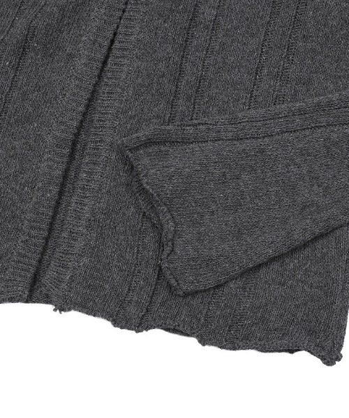 MUCENT（ムセント）の「A'GEM/9 × .kom 『MUCENT/ムセント』 JERA METAL LOGO SOFT HOOK CARDIGAN/JERA メタルロゴソフトフックカーデ（カーディガン/ボレロ・レディース・ブラック/チャコールグレー・FREE）」の12枚目の写真