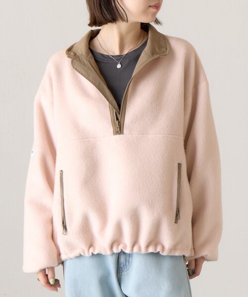 BEARDSLEY(ビアズリー)の「シャギーハーフジップブルゾン《FRIPIER×YENN》(ブルゾン・レディース・ベビーピンク/キャメル・FREE)」の1枚目の写真
