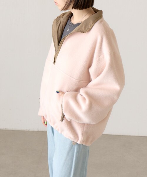 BEARDSLEY(ビアズリー)の「シャギーハーフジップブルゾン《FRIPIER×YENN》(ブルゾン・レディース・ベビーピンク/キャメル・FREE)」の6枚目の写真