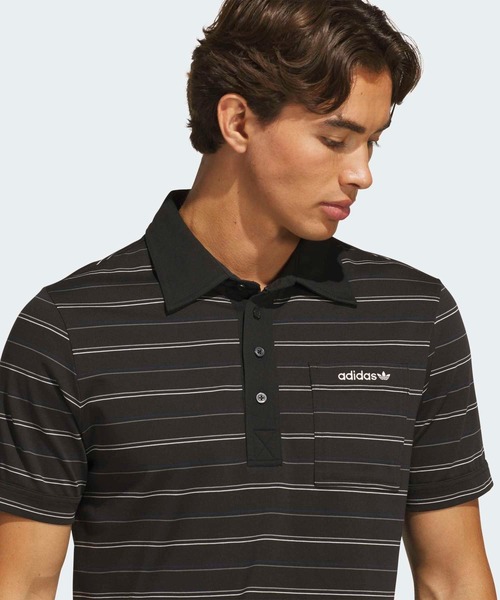 adidas(アディダス)の「オリジナルス アーカイブ ストライプ ポロ【adidas Golf/アディダスゴルフ】(ポロシャツ・メンズ・ブラック・X-LARGE/SMALL/MEDIUM/LARGE/3XL/XX-LARGE)」の3枚目の写真