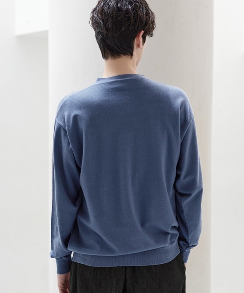 ETELIO(エテリオ)の「カシミヤ混Vネックヘンリーネックニット(ニット/セーター・メンズ・ブルー/ブラック/ワイン/ブラウン/チャコール/アイボリー・L/XL/S/M)」の7枚目の写真